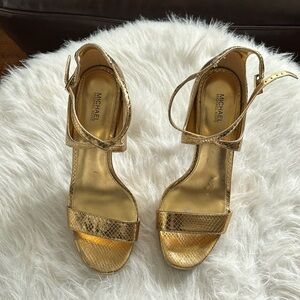 Micheal Kors Gold Sandals